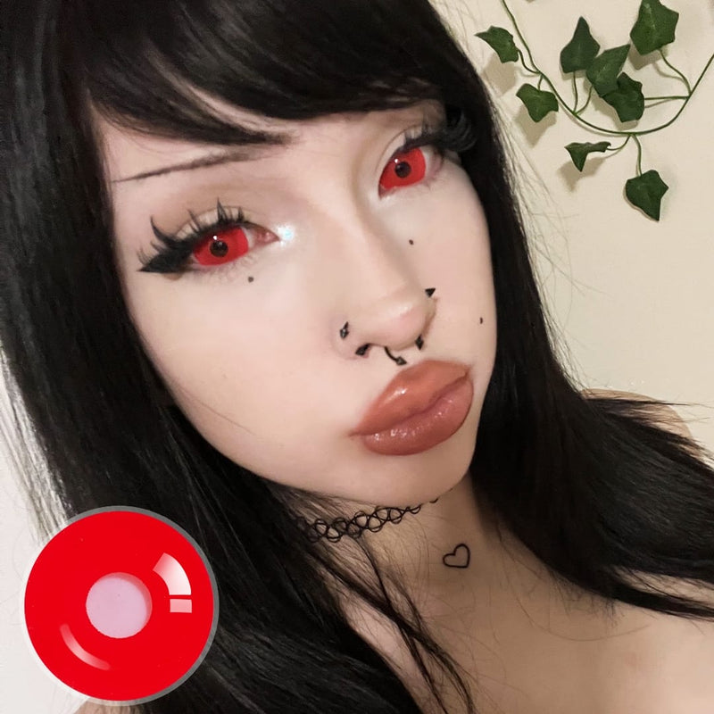 Red Demon Doll Eye Mini Sclera Contact Lenses (17MM)