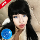 Poppie's Coral Blue Doll Eye Mini Sclera Contact Lenses (17MM)