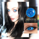 Coral Blue Doll Eye Mini Sclera Contact Lenses (17MM)