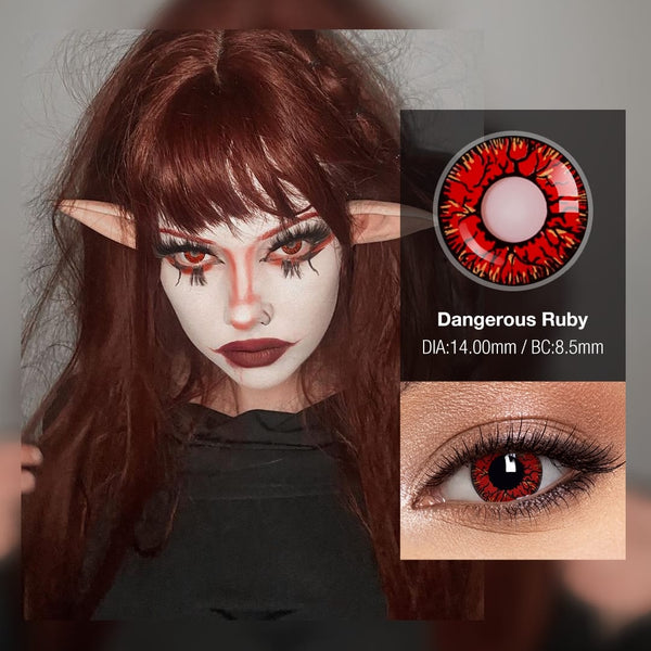 Dangerous Ruby Contact Lenses(12 months of use)
