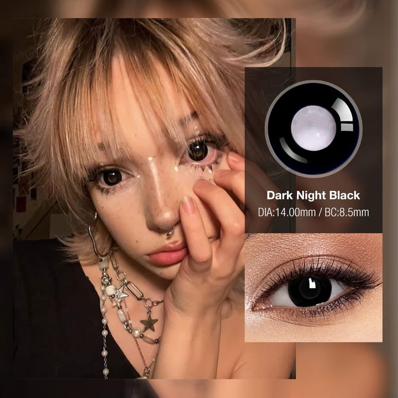 Bonbon's Dollie Darknight Black Contact Lenses(12 months of use)