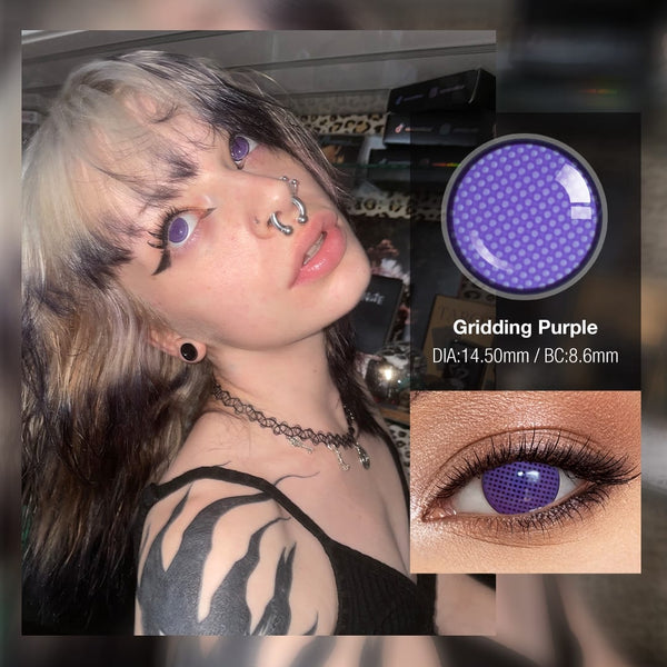 Gridding Purple Contact Lenses