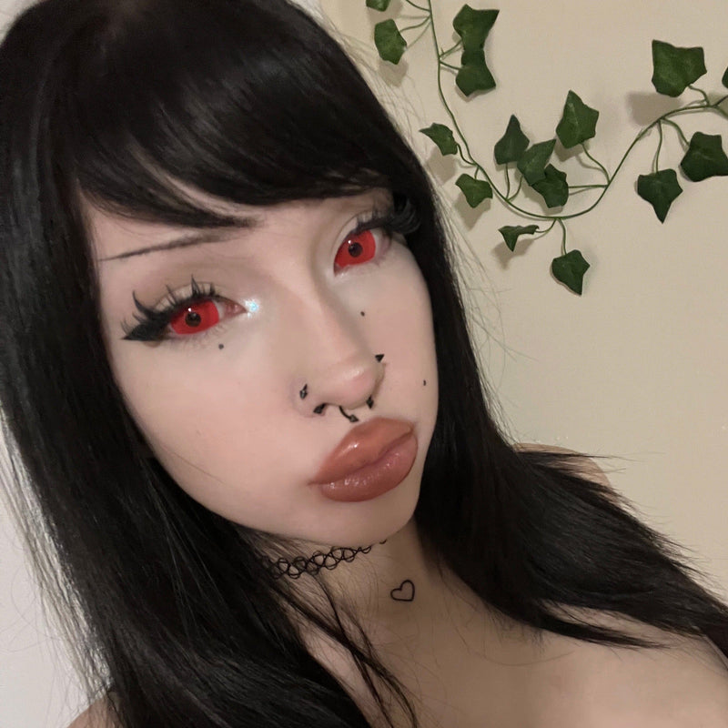 Alexis' Red Demon Doll Eye Mini Sclera Contact Lenses (17MM)