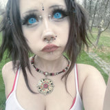 Coral Blue Doll Eye Mini Sclera Contact Lenses (17MM)