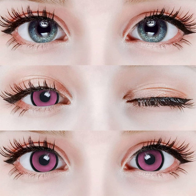 Kat Anime Cloud Rim Pink Contact Lenses
