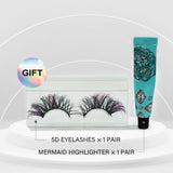 Same with Nene-5D colored eyelashes& Mermaid highlighter (Glitter)