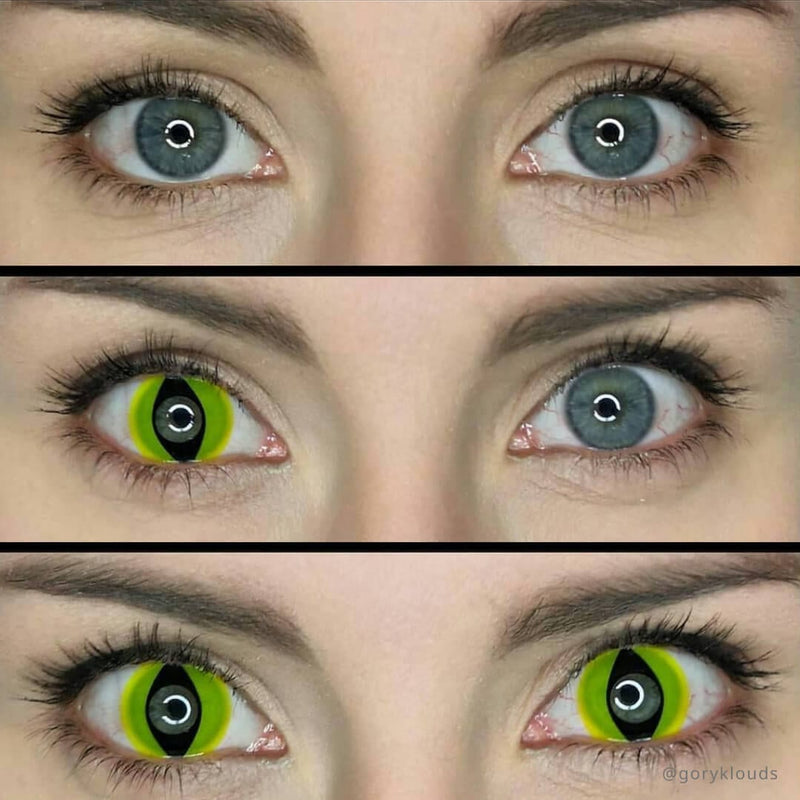 Reptile Glow Colored Contact Lenses(12 months of use)