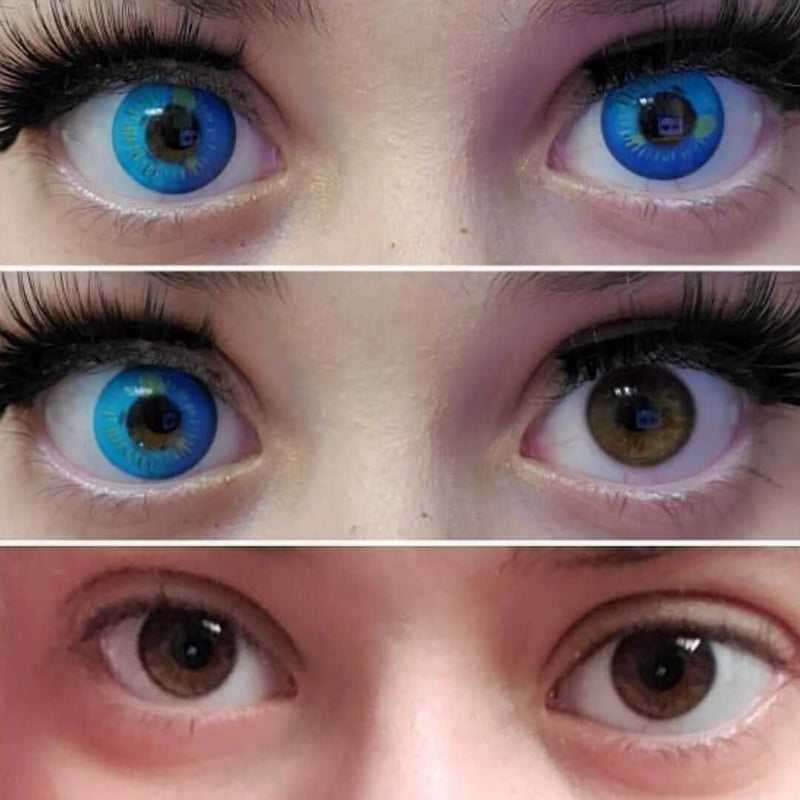 Sweety Anime Blue Colored Contact Lenses(12 months of use)