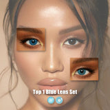 Top 1 Blue Colored Contact Lens Set on Tiktok(2 pairs)